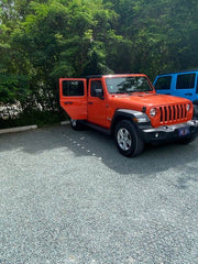 Jeep parked on a completed gravel paver driveway installation
