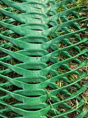 Close-up detail of the diamond weave pattern in Mudstop grass protection mesh
